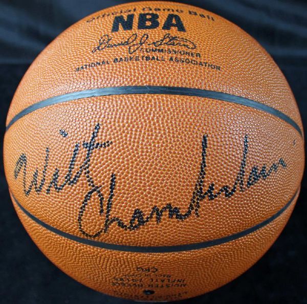 Wilt Chamberlain Signed Spalding Official NBA Leather Game Model Basketball (PSA/DNA)