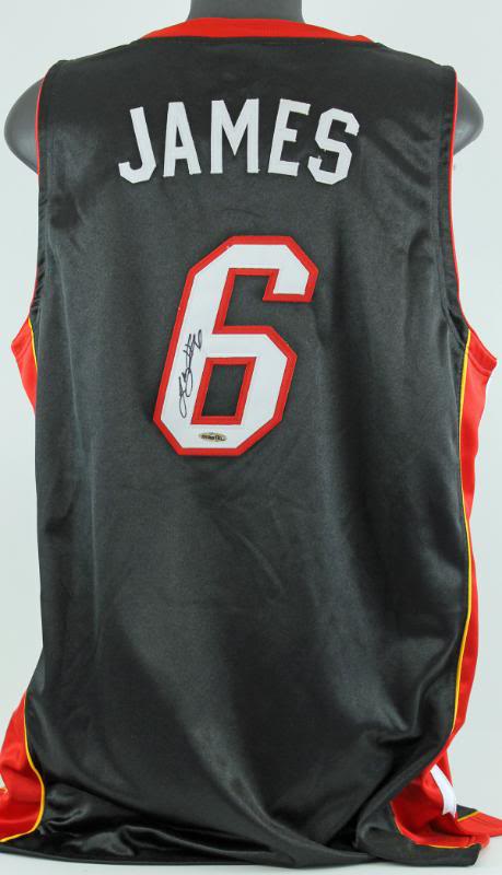 lebron james signed miami heat jersey