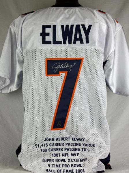 John Elway Signed Broncos Limited Edition Jersey with Embroidered Career Stats (PSA/DNA)
