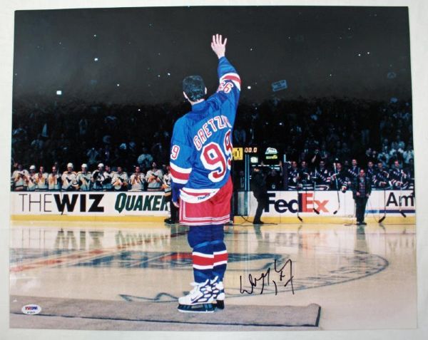 Wayne Gretzky Signed 16" x 20" Color Photo of Final Game (PSA/DNA)