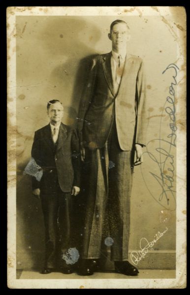 Lot Detail - Robert Wadlow (World's Tallest Man) Signed Postcard ...
