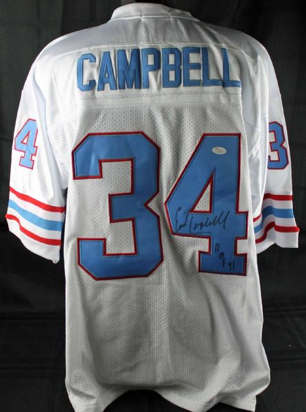 Earl Campbell Signed Houston Oilers Pro Style Jersey w/"HOF 91" Insc. (JSA)