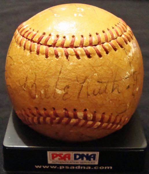 Babe Ruth Sweet Spot Signed Official League Baseball w/Meusel, etc. (c.1930s)(PSA/DNA)