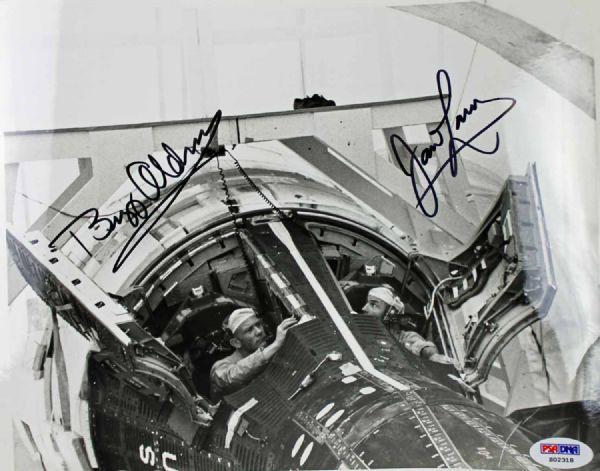 Gemini 12: Buzz Aldrin & Jim Lovell Rare Dual Signed Photo (PSA/DNA)