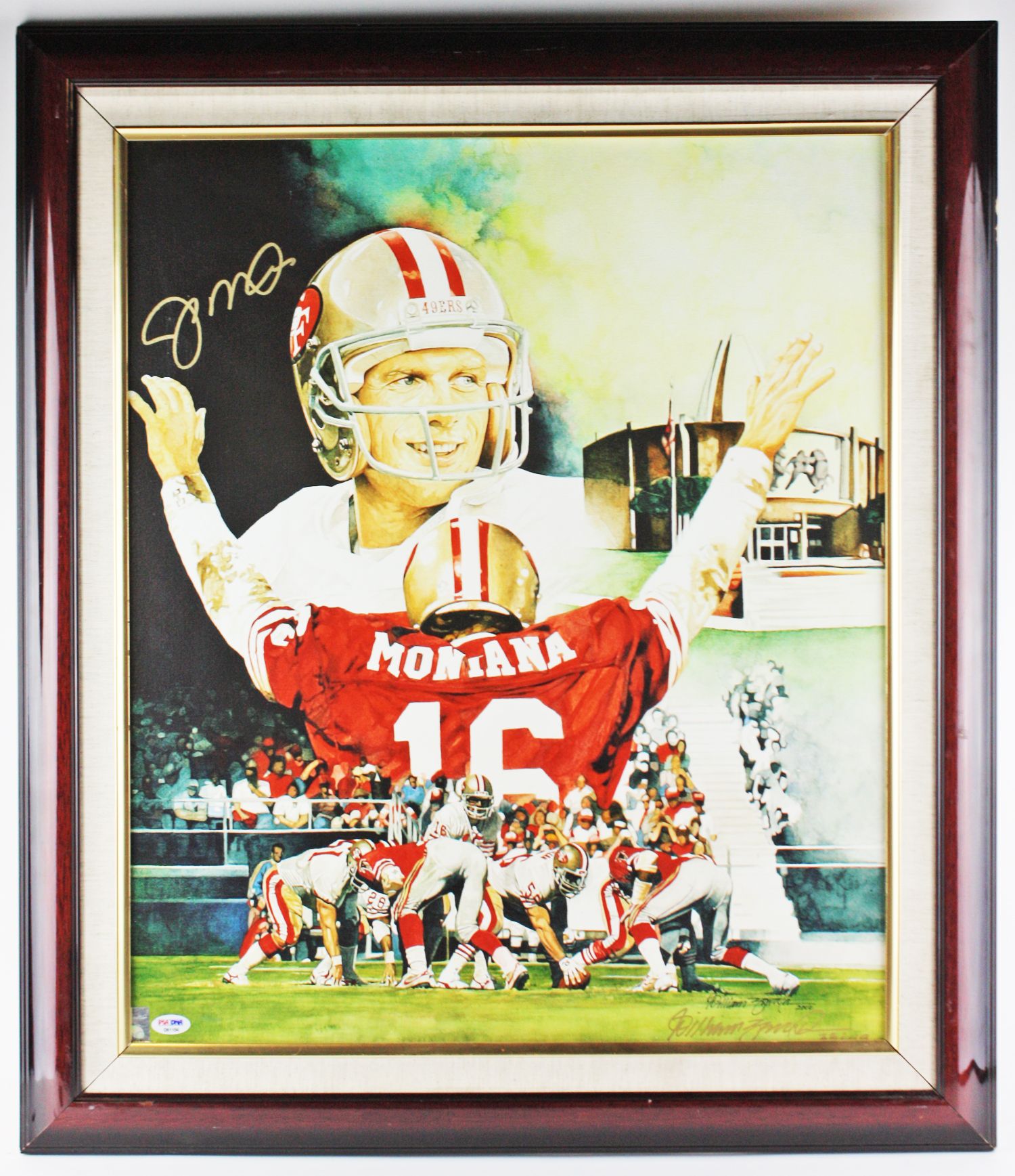 Lot Detail Joe Montana Signed 18 X 24 Limited Edition Lithograph On Canvas Montana Holo