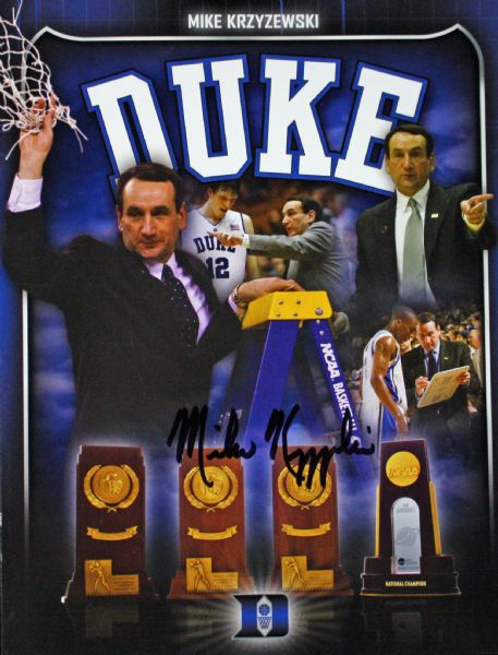 Mike Krzyzewski Lot of Two (2) Signed 8.5" x 11" Cardstock Photos