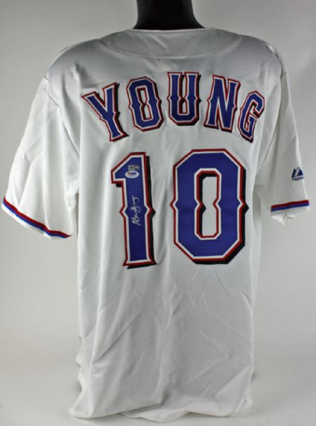 Michael Young Signed Texas Rangers Pro Model Jersey (MLB Hologram & PSA/DNA)