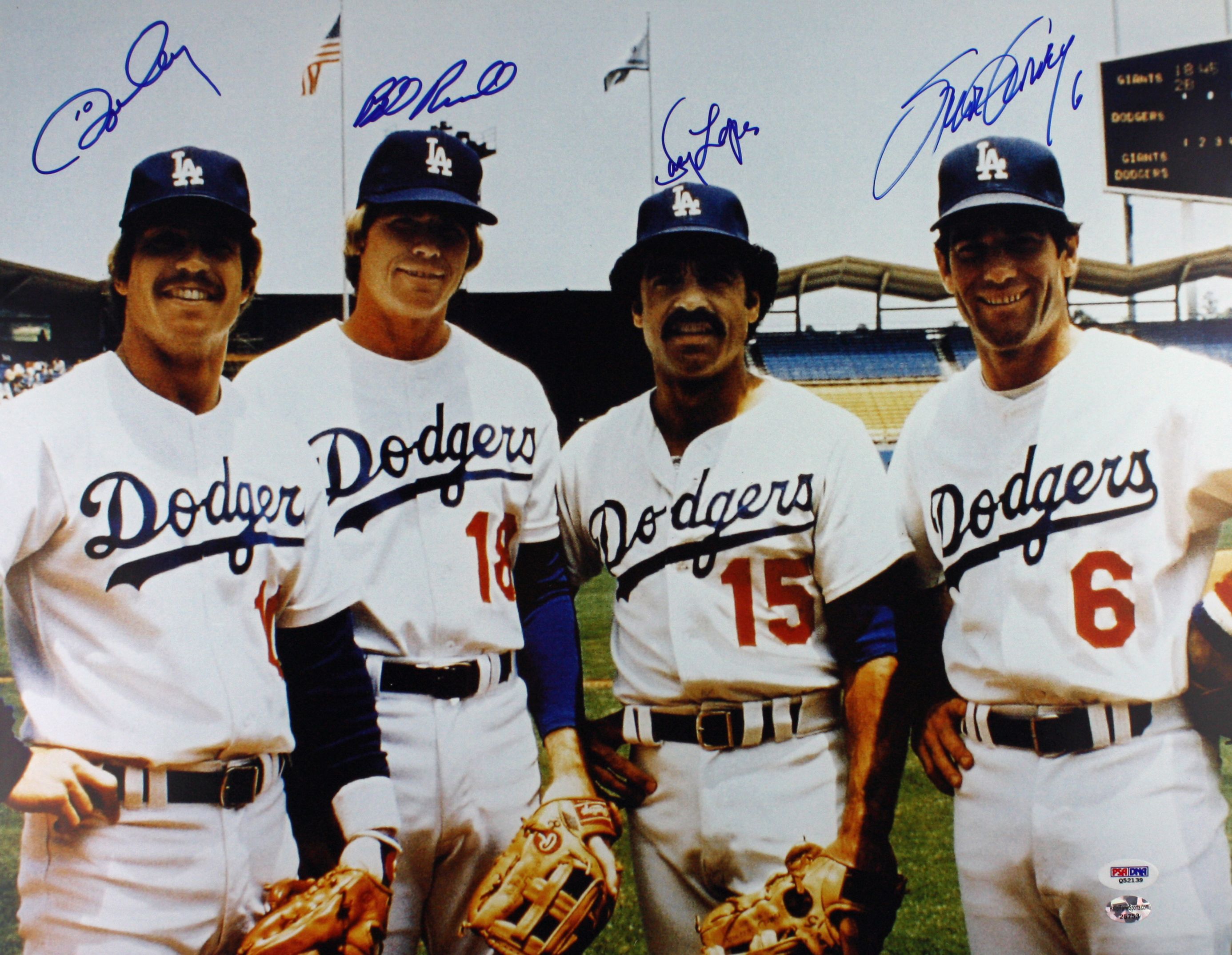 1981 Los Angeles Dodgers 24x26 Custom Framed Photo Signed By (4