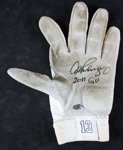 2011 Alex Rodriguez Signed Game Used Batting Glove (A-Rod COA)