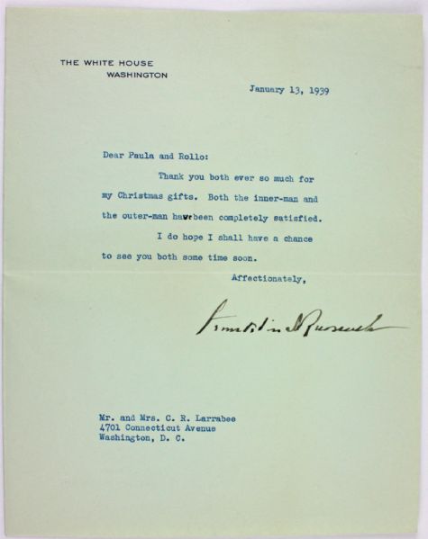 President Franklin D. Roosevelt Typed Signed Letter on White House Letterhead as President! (JSA)