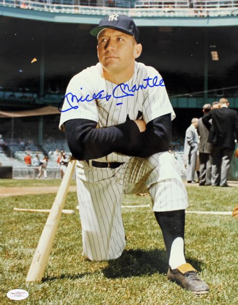 Superb Mickey Mantle Signed 11x14 (JSA)