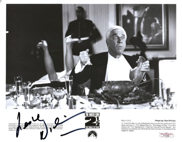 Leslie Nielsen Signed 8" x 10" Press Photo from "Naked Gun 2 1/2" (JSA)