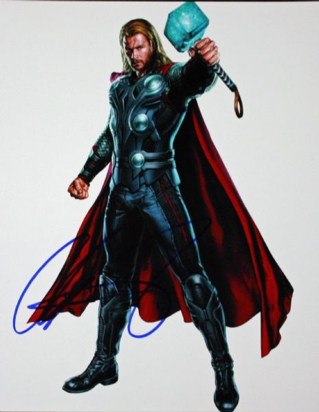 Chris Hemsworth Signed 8" x 10" Color Photo as "Thor"