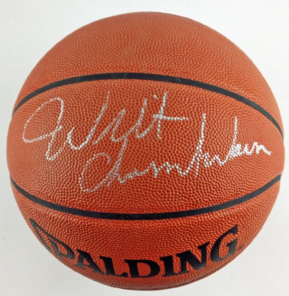 Wilt Chamberlain Signed Spalding Official Leather NBA Game Model Basketball with Choice Autograph! (PSA/DNA)