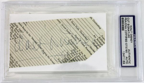 Walt Disney Signed Vintage Ink Autograph (PSA/DNA Encapsulated)