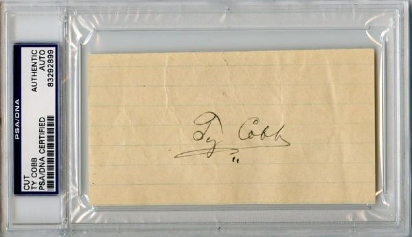 Ty Cobb Vintage Ink Signature (PSA/DNA Encapsulated & LOA)