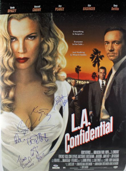 L.A. Confidential Cast Signed 27" x 41" Movie Poster w/6 Sigs (PSA/DNA)