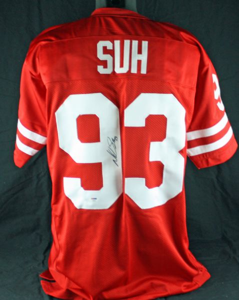 Ndamukong Suh Signed Nebraska Cornhuskers Style Jersey (PSA/DNA)