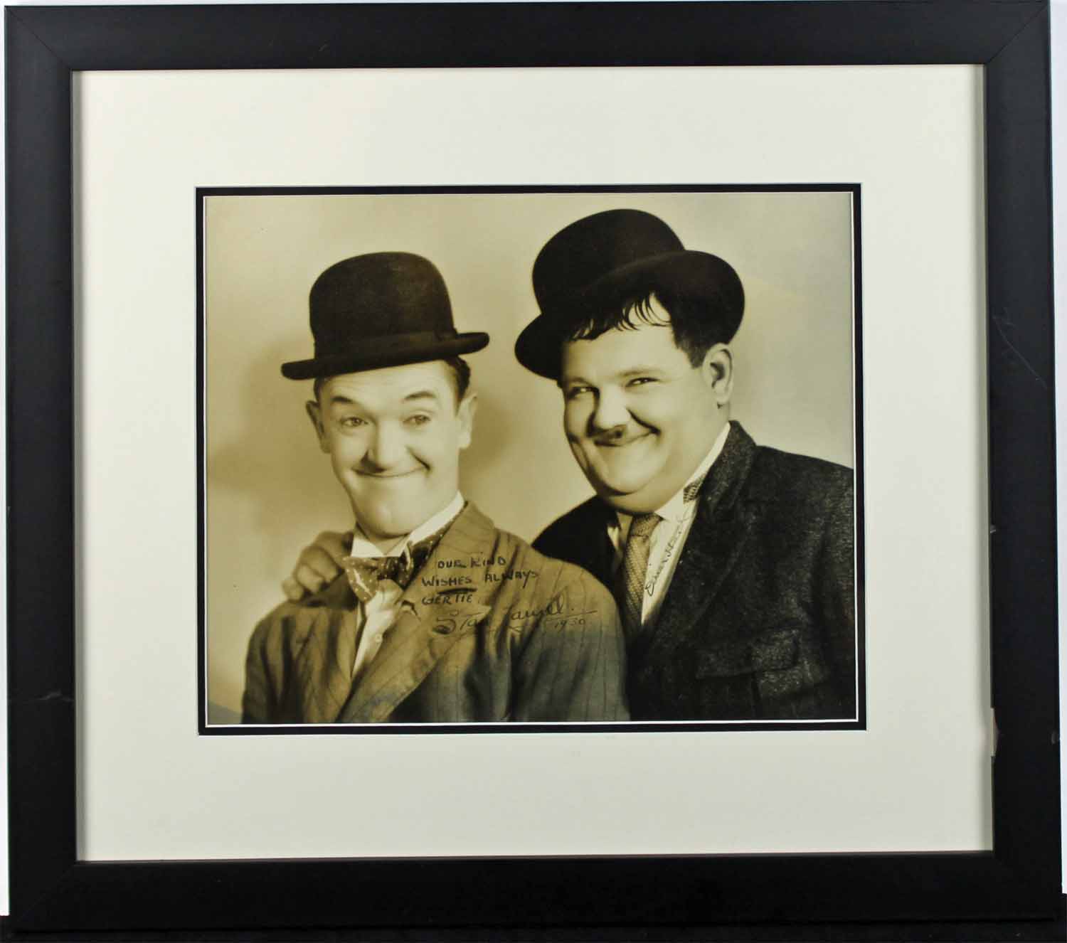 Lot Detail - Stan Laurel & Oliver Hardy Ultra Rare Signed 11