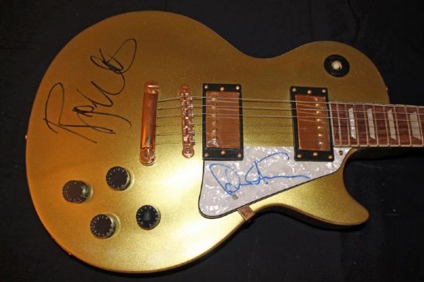 Pink Floyd: David Gilmour & Roger Waters Dual Signed Les Paul Style Gold Guitar (PSA/DNA)