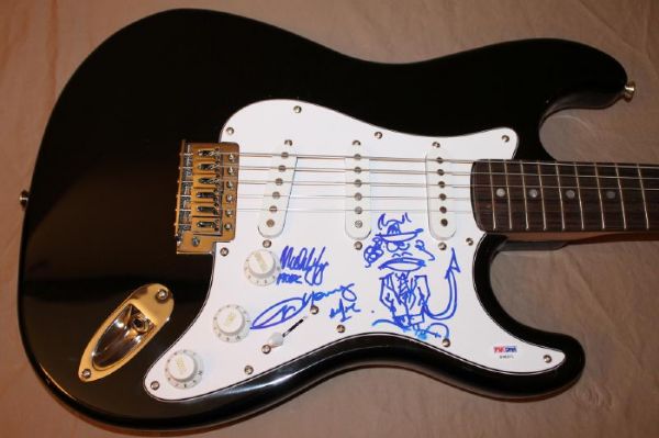 AC/DC: Angus Young & Malcolm Young Signed Strat Style Guitar with Angus Sketch! (PSA/DNA)