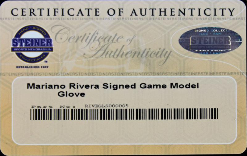 Lot Detail - Mariano Rivera Signed Game Issued Nike Glove (Steiner)