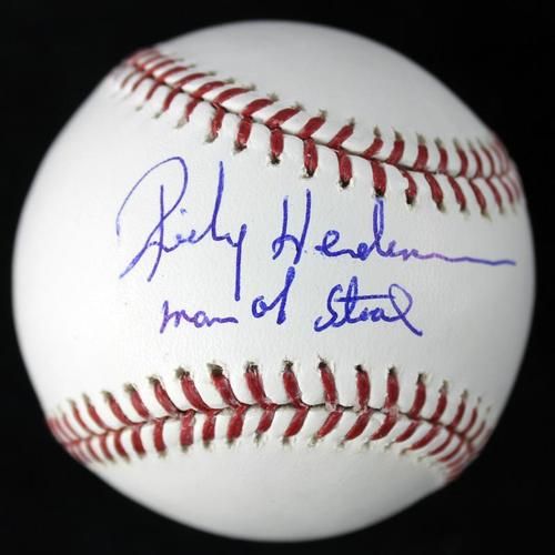 Rickey Henderson Signed OML Baseball with "Man of Steal" Inscription (PSA/DNA & TriStar)
