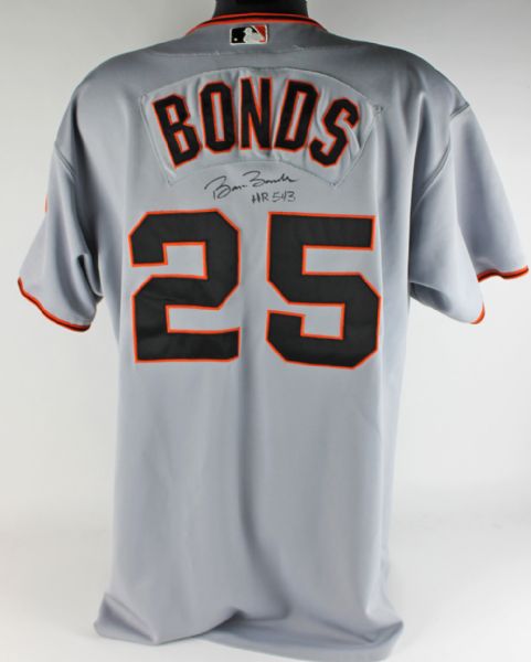 2001 Barry Bonds Signed San Francisco Giants Game Jersey - Designated as Game Worn for Career Home Run #543 (8/9/2001)(Bonds Authenticated Label & COA)(Bonds/Hoskin Scandal)