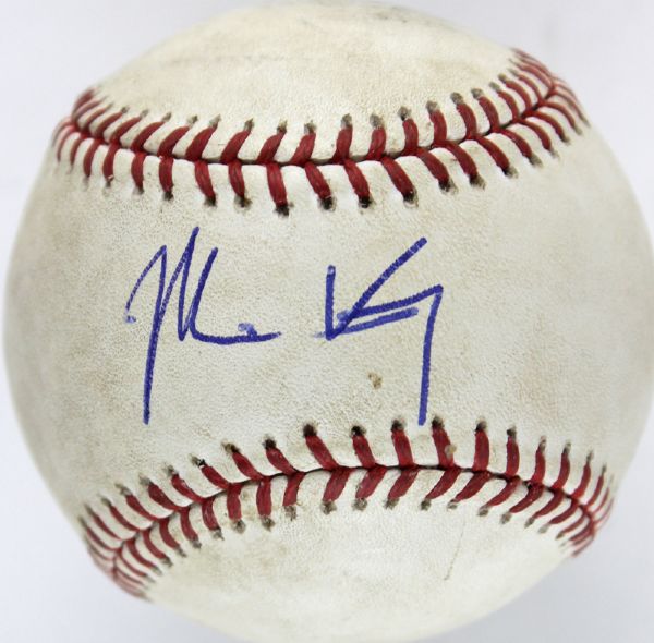 Matt Kemp Game Used & Signed 2007 Dodgers OML Baseball (PSA/DNA & MLB)