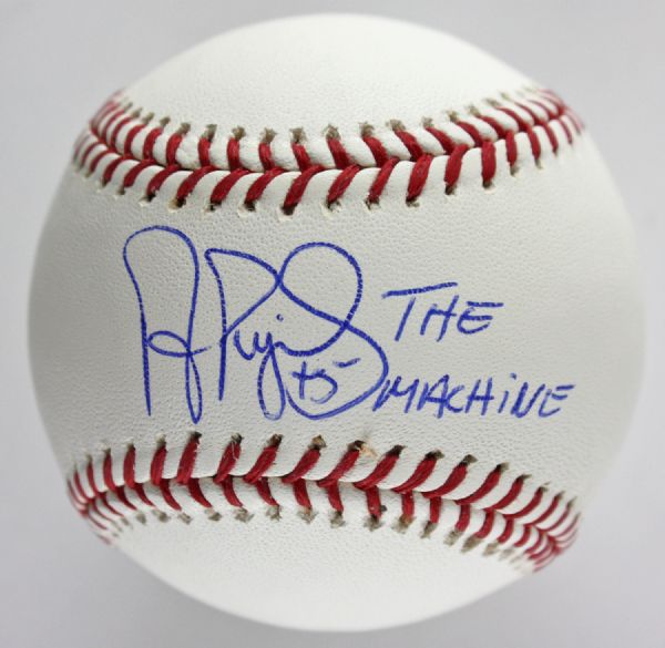 Albert Pujols Signed OML Baseball with "The Machine" Inscription (MLB Holo)
