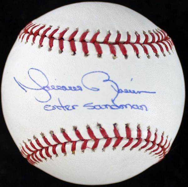 Mariano Rivera Signed OML Baseball with "Enter Sandman" Inscription