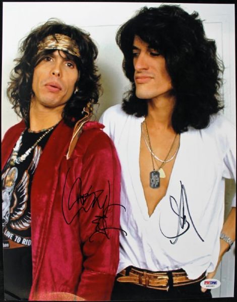 Aerosmith: Steven Tyler & Joe Perry Dual Signed 11x14 Color Photo (PSA/DNA)