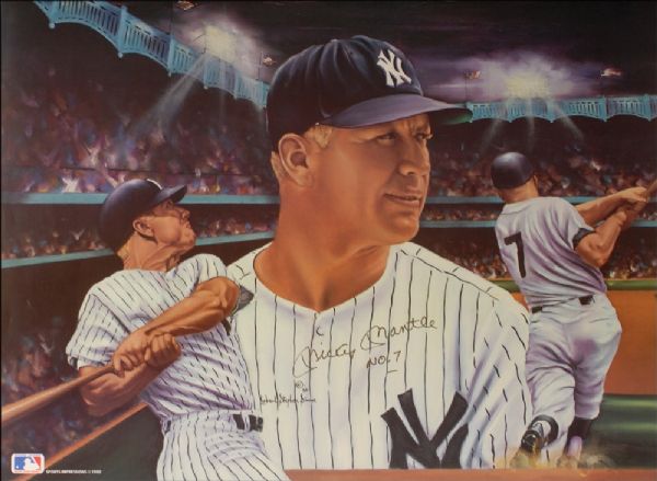 Mickey Mantle Signed 18" x 24" Poster (PSA/DNA)