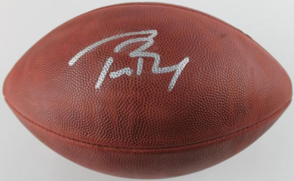 Tom Brady Signed Wilson Official NFL Leather Game Model Football (TriStar)