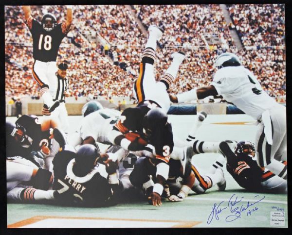 Walter Payton Signed 16" x 20" Color Photo w/"Sweetness, 16,726 yds" Insc. (Steiner)