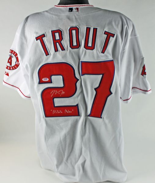 Mike Trout Signed Home Angels Jersey "Millville Meteor " (PSA/DNA RookieGraph)