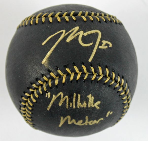Mike Trout Signed "Millville Meteor " Black-Model OML Baseball (MLB,PSA/DNA RookieBall)