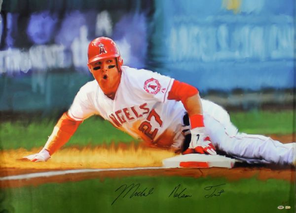 Mike Trout Signed Huge 36"x48" Limited Edition Canvas Print 4/5 (MLB, PSA/DNA RookieGraph)