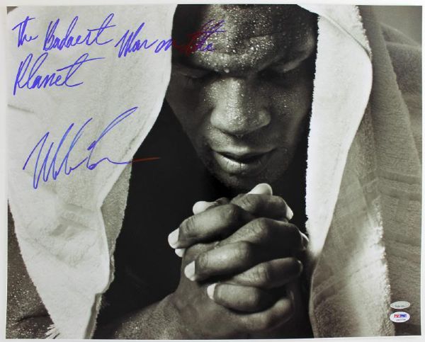 Mike Tyson Signed 16" x 20" Photograph with "Baddest Man on the Planet" Inscription (PSA/DNA & TriStar)