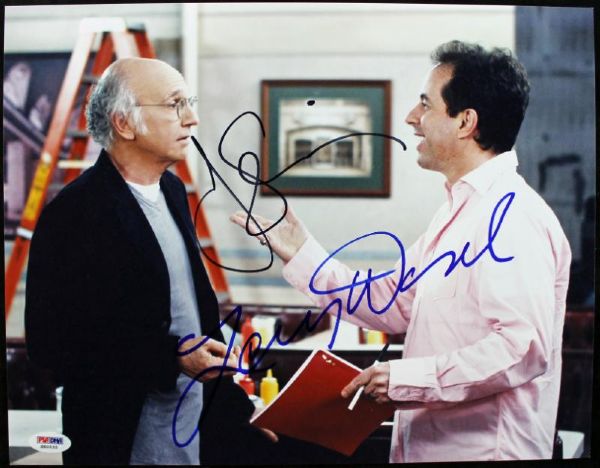 Seinfeld: Jerry Seinfeld & Larry David Rare Dual Signed 11" x 14" Color Photo (PSA/DNA)