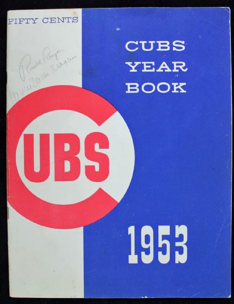 Ronald Reagan & Nancy Reagan Rare Dual Signed 1953 Chicago Cubs Yearbook (PSA/DNA)