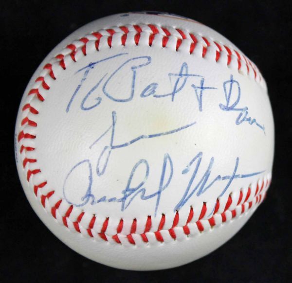 Richard Nixon Signed & Inscribed NY Mets Souvenir Model Baseball (JSA)