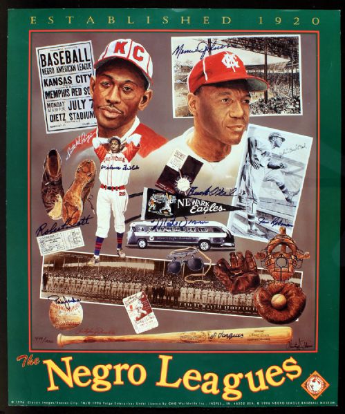 Negro League Greats Signed Limited Edition Christopher Paluso Lithograph (PSA/DNA)