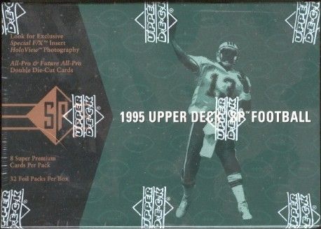 Factory Sealed 1995 Upper Deck SP Football Hobby Box (32 Packs) and 1996 Pinnacle Zenith Football Hobby Box (24 packs)