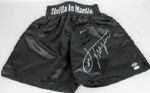 Muhammad Ali & Joe Frazier Dual Signed Custom "Thrilla in Manila" Boxing Trunks (JSA & PSA/DNA)