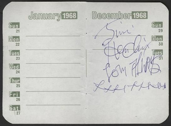 Jimi Hendrix Vintage Ink Signature (Epperson/REAL)