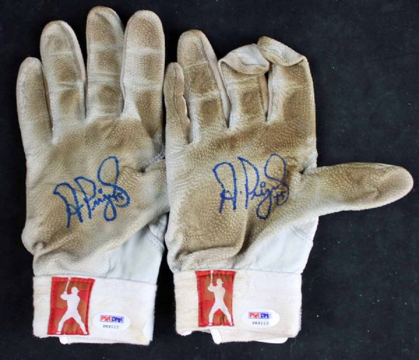 Albert Pujols: Lot of Two Game Used & Signed Right Hand Batting Gloves (PSA/DNA)