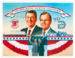 Ronald Reagan & George H.W. Bush Signed 19" x 25" 1984 Republican National Convention Poster (JSA)