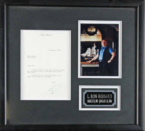 L. Ron Hubbard Signed Letter in Custom Framed Display