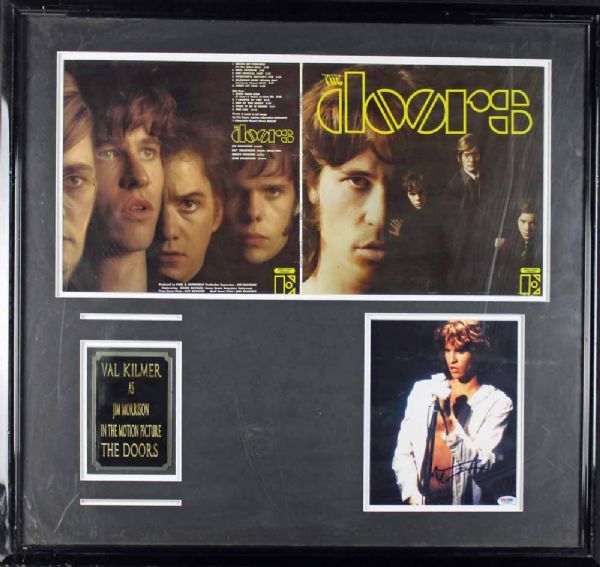 "The Doors": Movie Relic Display w/Prop Album Cover & Val Kilmer Signed 8x10 Photo (PSA/DNA)